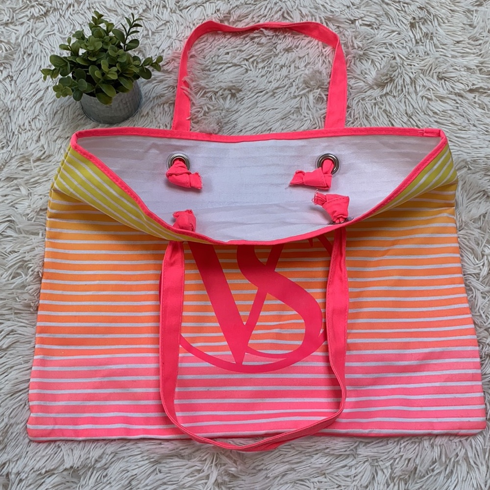 🎉HP🎉 Victoria’s Secret Tote NWOT 💗 Pink & Yellow - Picture 8 of 10
